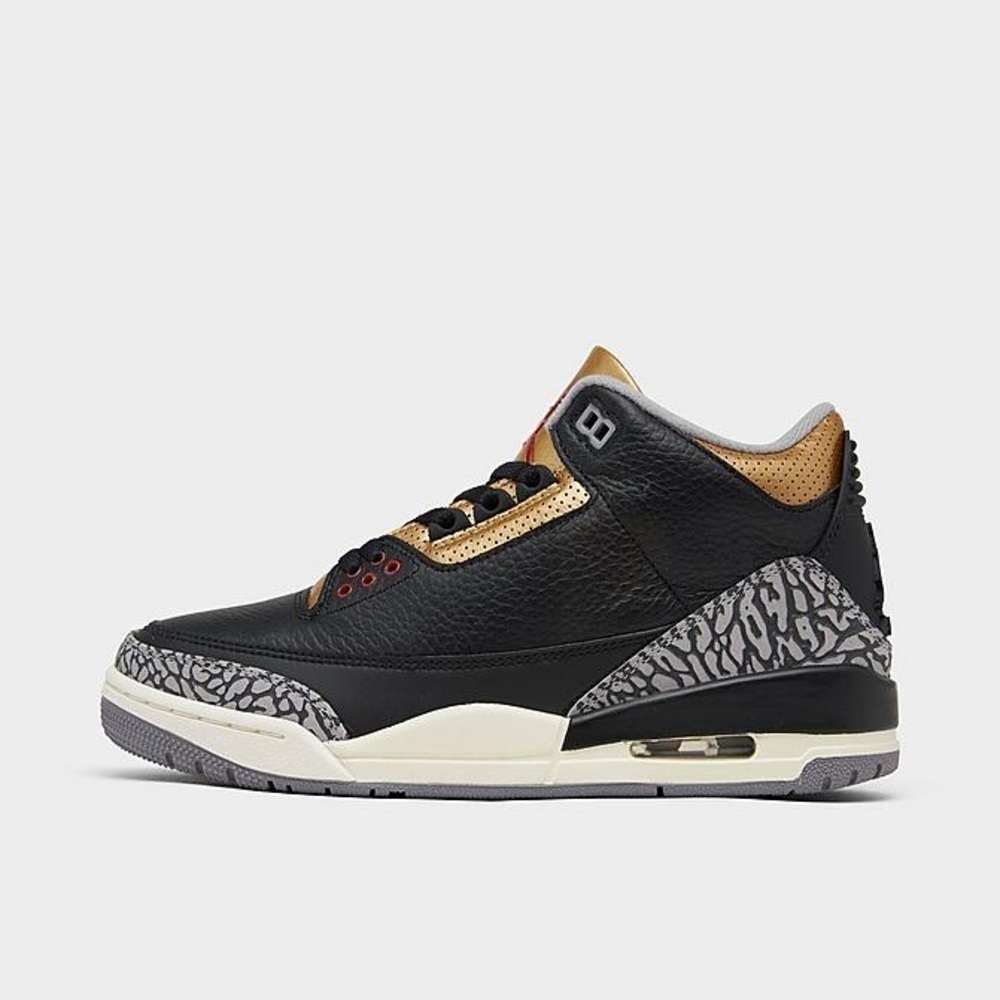 Air Jordan Metallic Gold/Cement Grey Retro 3 Basketball Shoes Sz. 9​​​​​​​​​​​